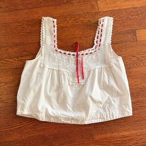 Bella hadid x Frankie’s bikinis crotchet linen top